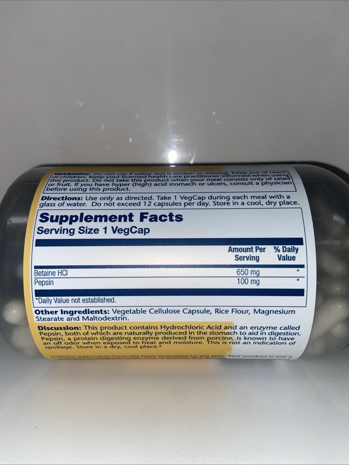 Solaray HCL With Pepsin High Potency