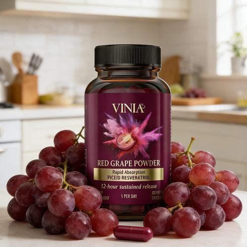 VINIA Piceid Resveratrol Supplement Non-GMO, Increases Blood Flow 60pcs/box