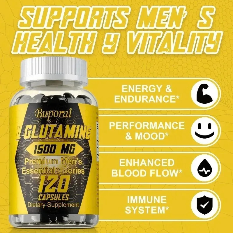L-Glutamine 240pcs – Support Endurance, Quick Recovery,Muscle Growth&Circulation