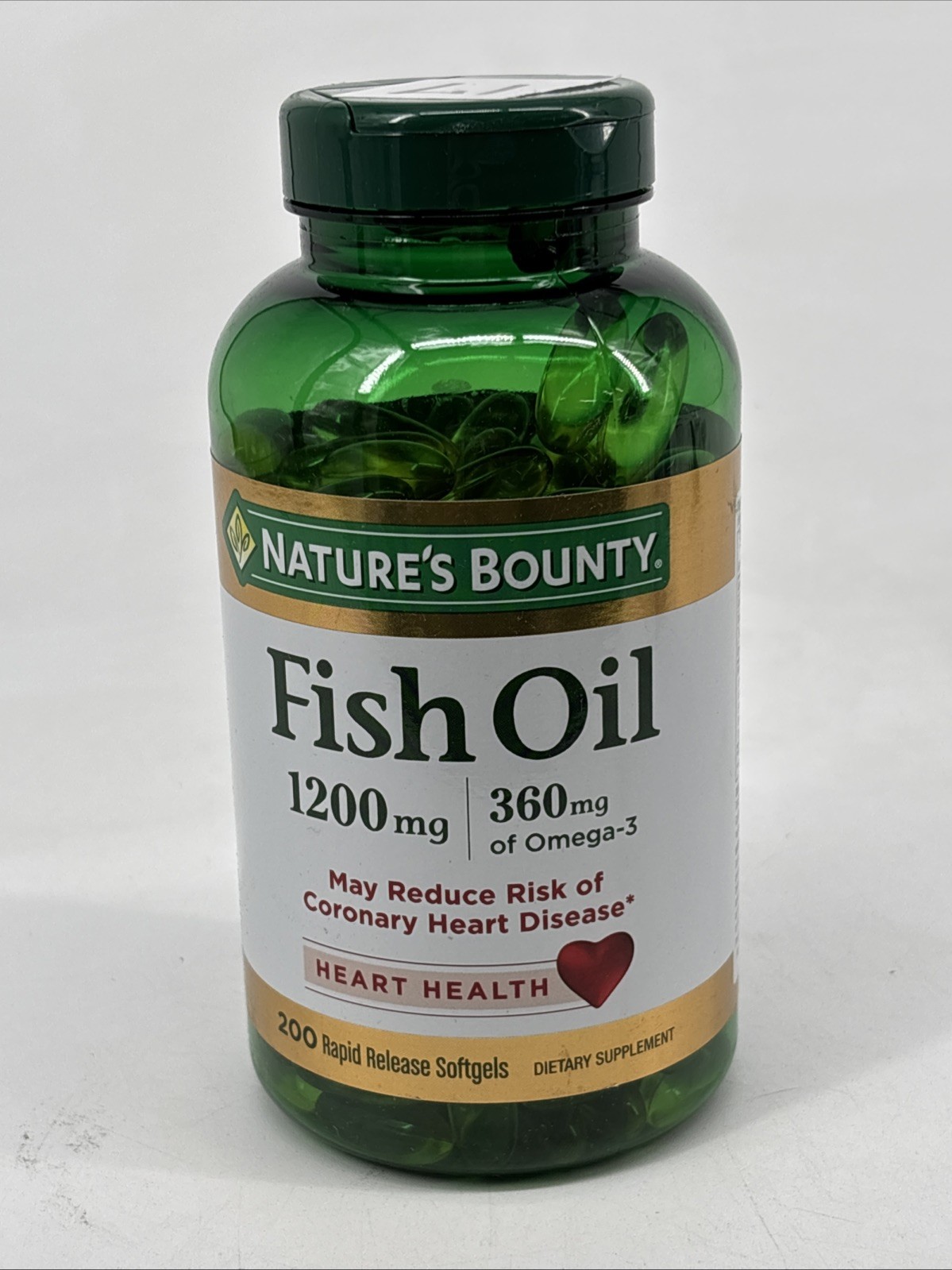 Nature’s Bounty Fish Oil, Supports Heart Health, 1200 Mg, 360 Mg Omega-3, 200 Ct