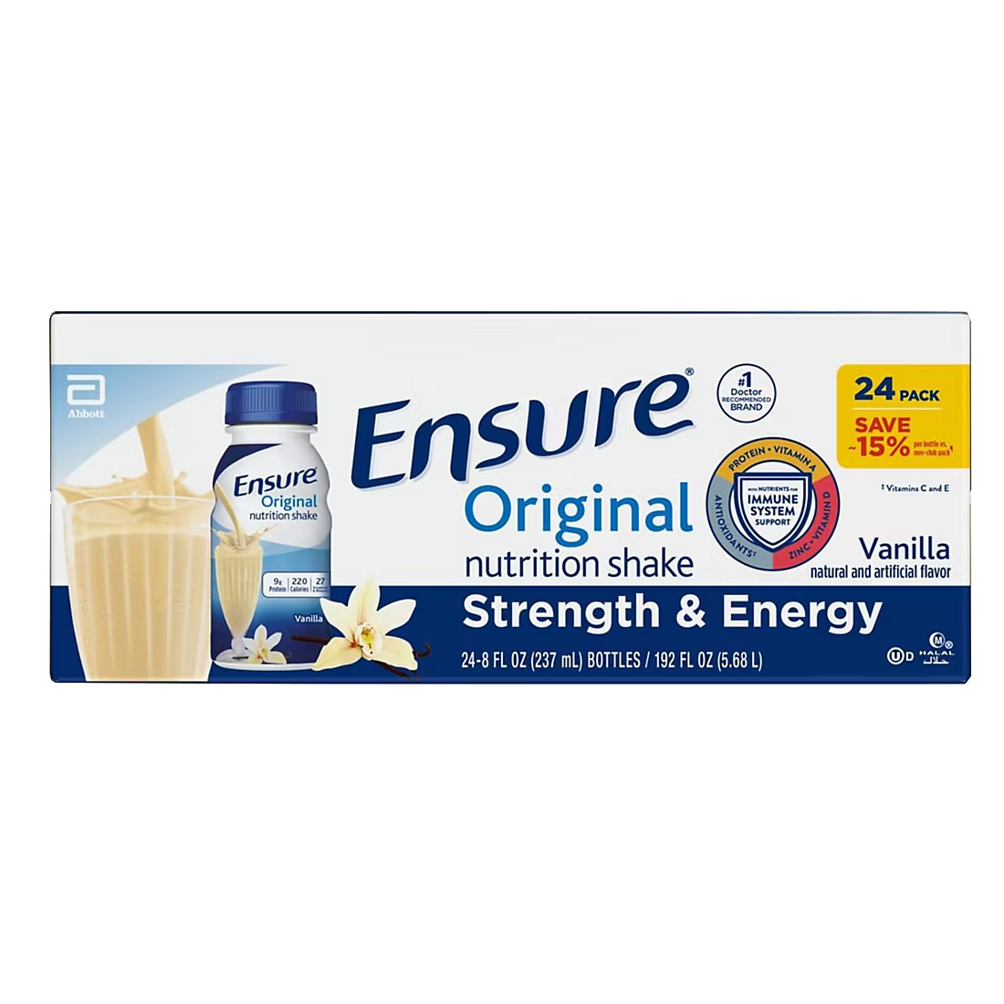 Ensure Original Shake Vanilla Meal Replacement 8 Oz 24 Count Exp 10/2026