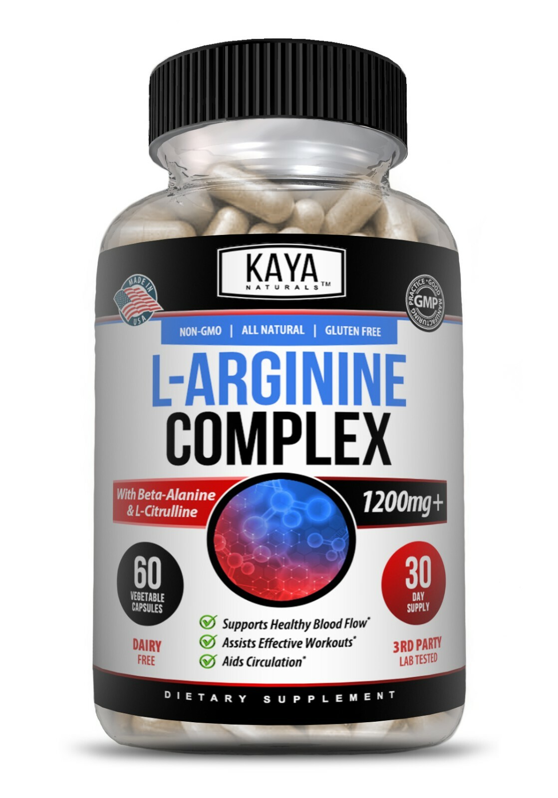 (2 Pack) L-Arginine 60ct NO3 Nitric Oxide Testosterone Booster Libido ED Support
