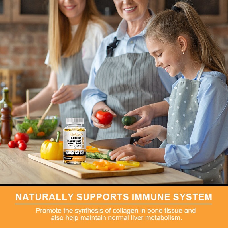 Calcium Magnesium Zinc Vitamin D3 1000MG Complex Softgels-High Absorption