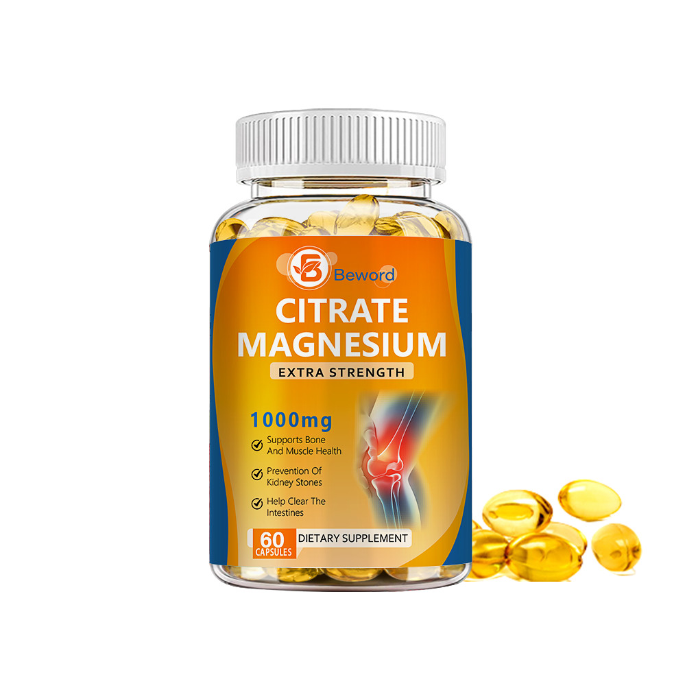 60PCS Magnesium Citrate 1000mg Capsules Super Strong Effective Vegan Capsules