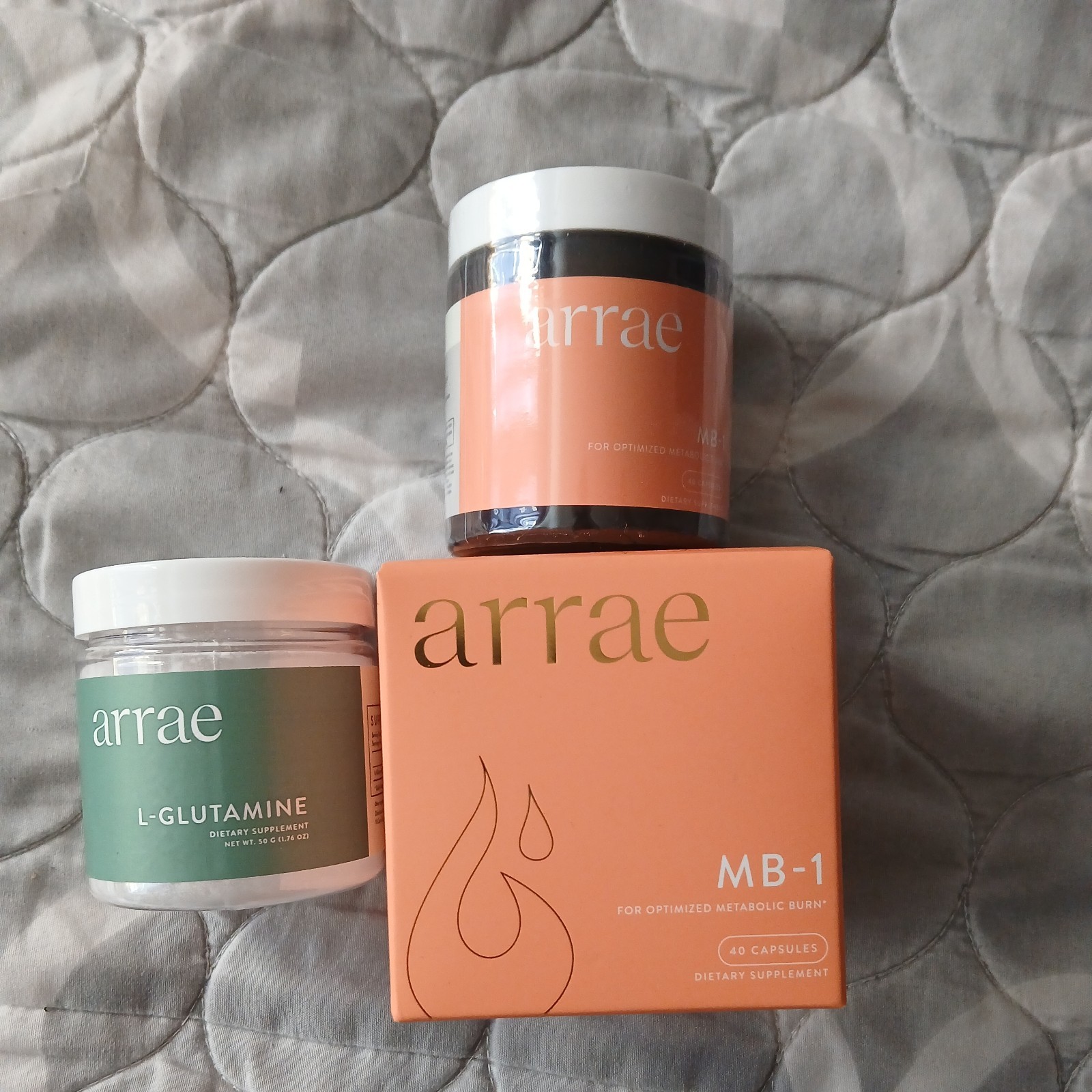 Arrae Duo: L Glutamine 1.76 oz + Natural Energy & Overall Health Support 40 caps