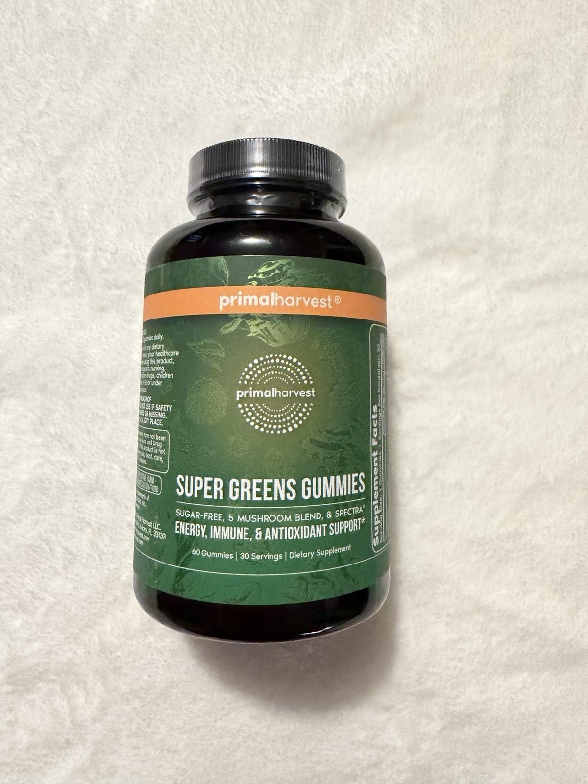 Primal Harvest Super Greens with 5 Mushroom Blend, 60 Gummies Exp 04/2027