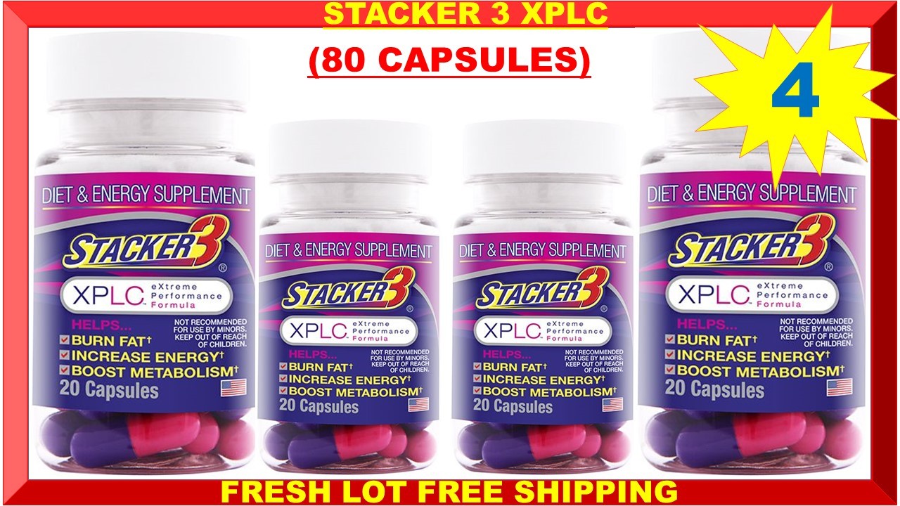 Stacker 3 XPLC 20ct (4 Bottles) Herbal Dietary Supplement (80 Capsules) 10/2024