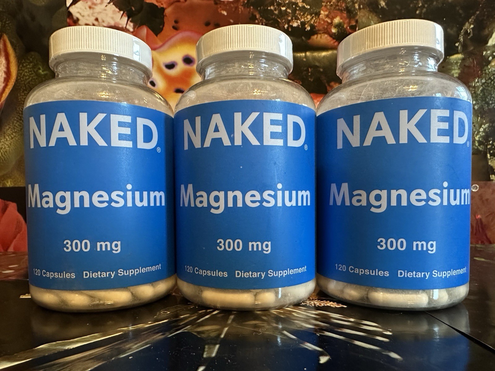 3x SEALED Naked Nutrition Magnesium 300mg Dietary Supplement 120 Capsule BB 9/27