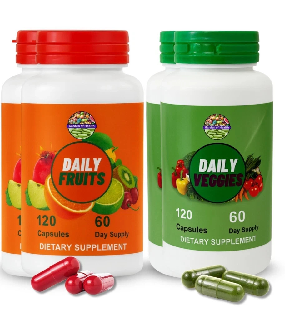 Garden Of Health Fruits & Veggies 2000mg Enzymes Whole Food Supplement 240 Cap!
