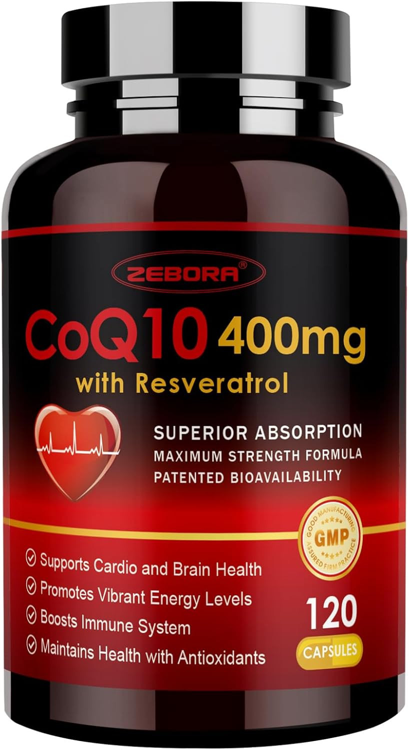 Coq10-400Mg with Trans-Resveratrol, PQQ & Vitamin E – High Absorption Coenzyme-Q