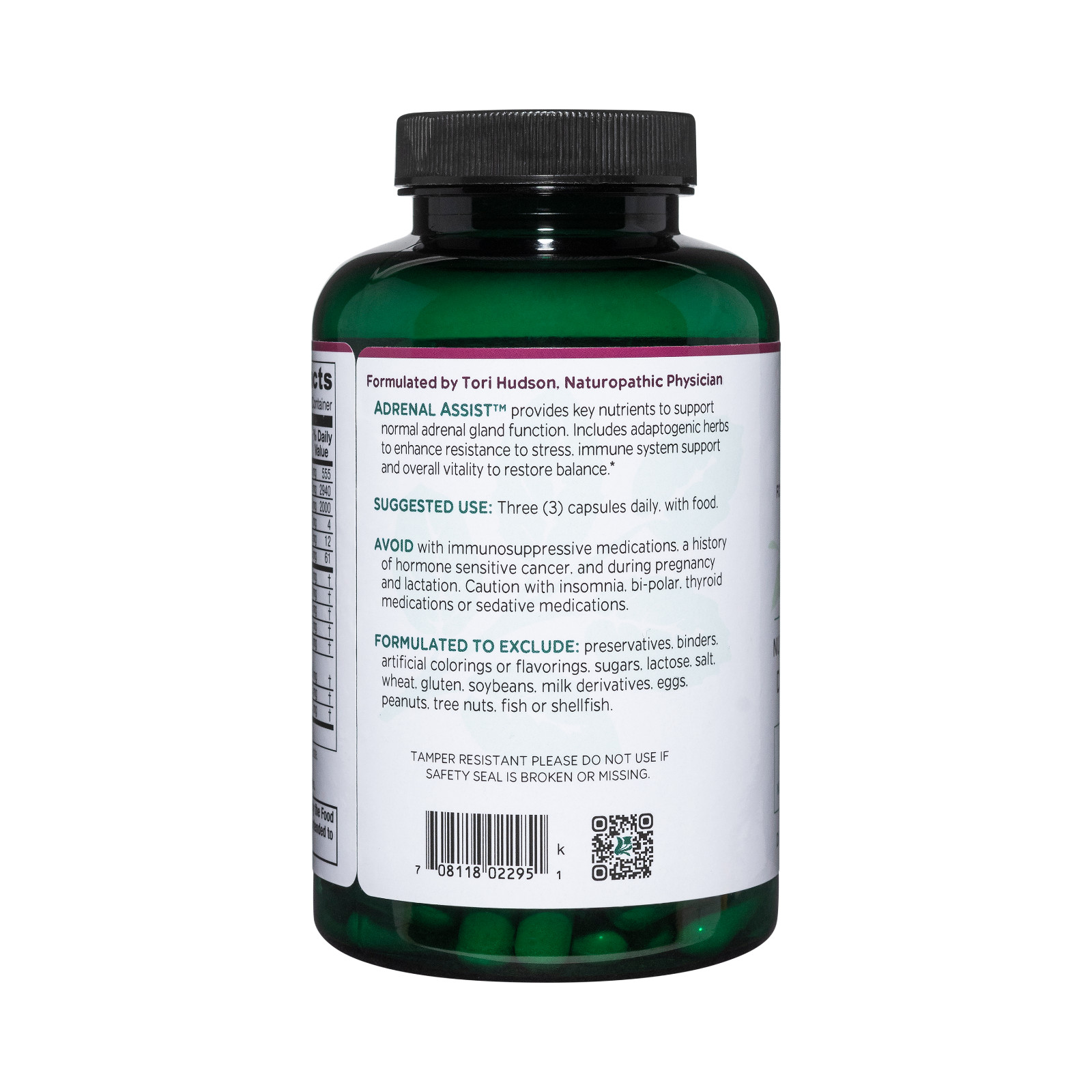 Vitanica, Adrenal Assist, Adrenal Support, Vegan, 180 Capsules