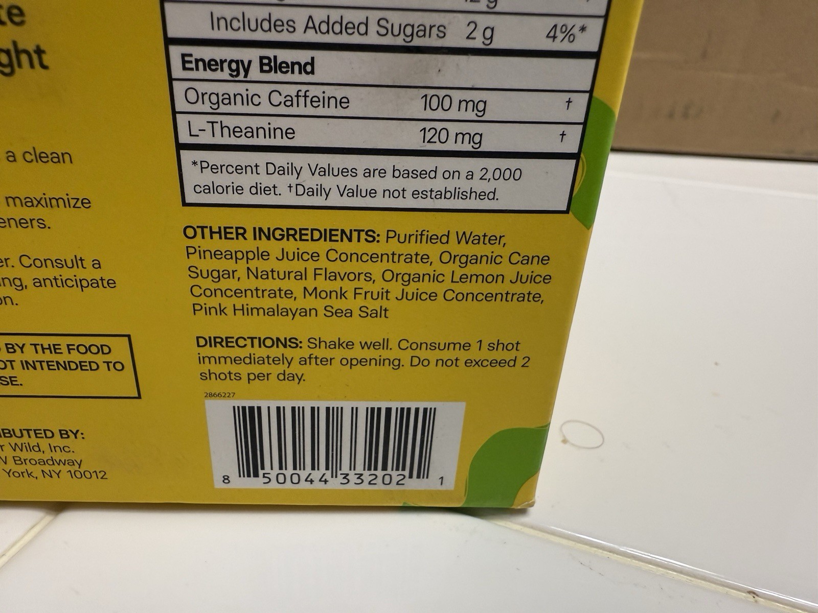 Proper Wild Vegan Energy Drink Shots Lemon Lime Box of 6 2.5oz Bottles Exp05/27
