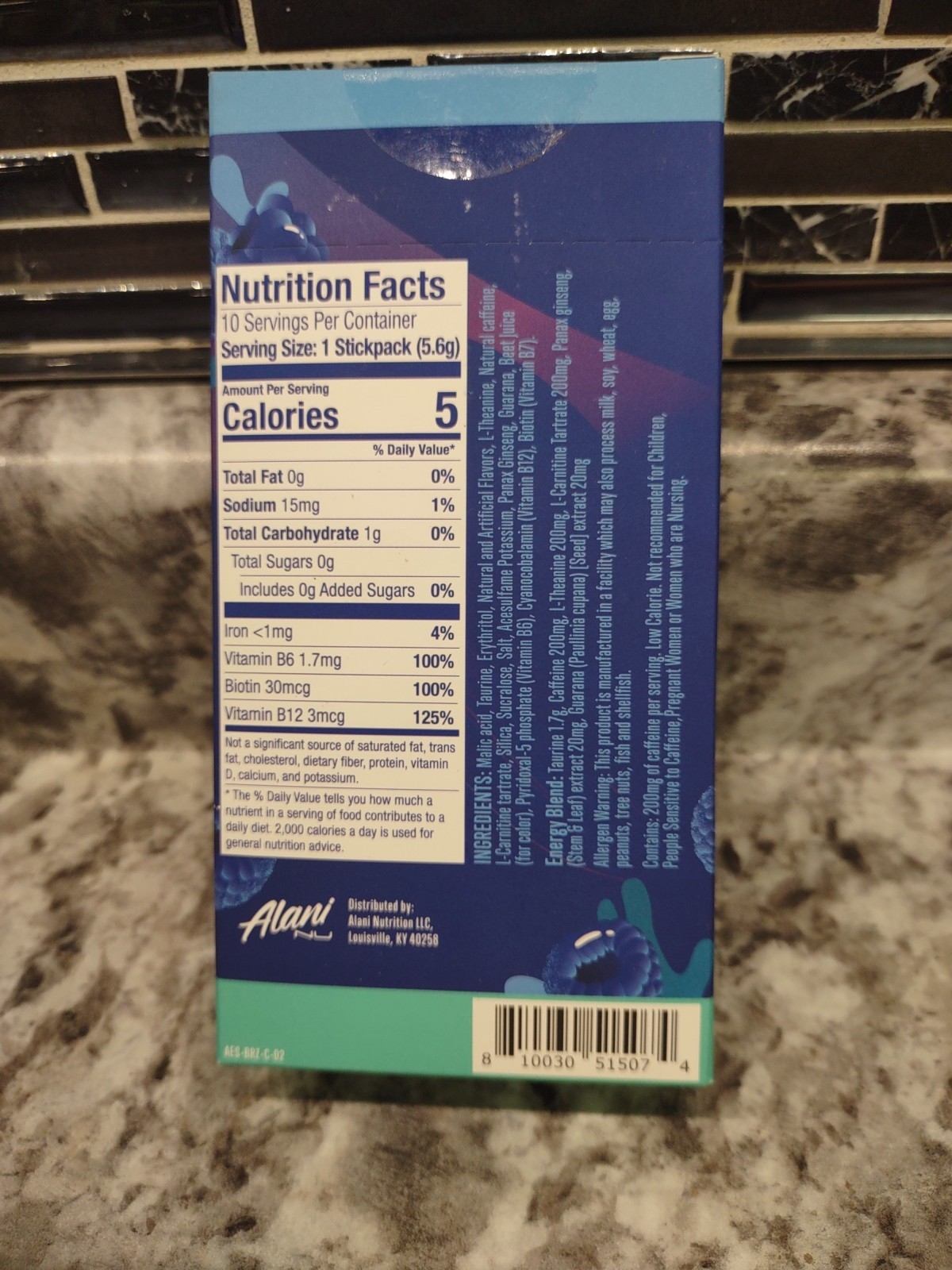 Alani Nu Breezeberry Energy Sticks 10 Ct 200mg Caffeine 0 Sugar Exp 04/26