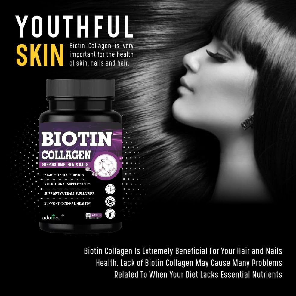 Ador.real Biotin Collagen 60 Caps Pack of 3 Vegan Beauty Support