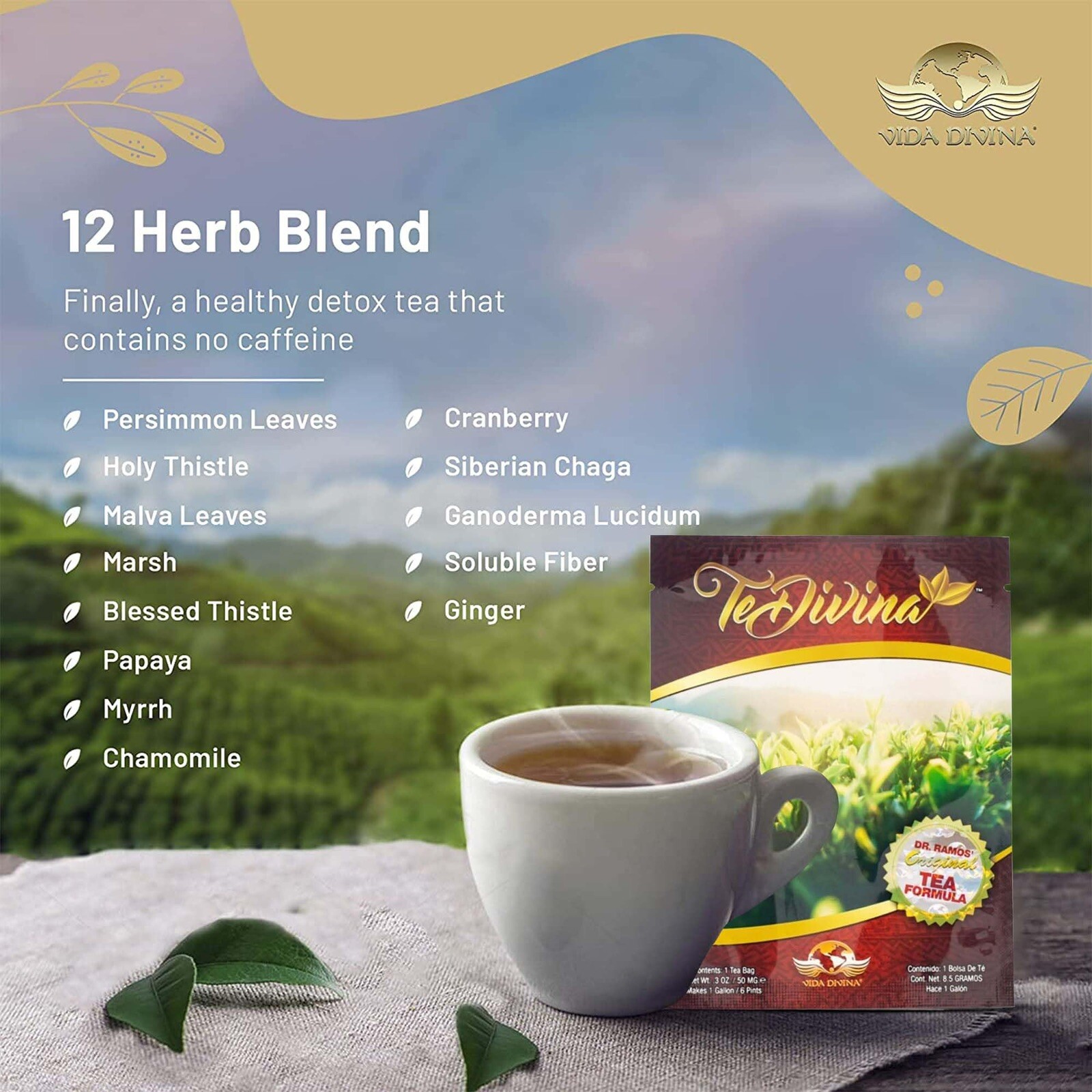 VIDA DIVINA Te Divina AUTÉNTICO 100% ORIGINAL DETOX AND CLEANSE ORGANIC 1PK