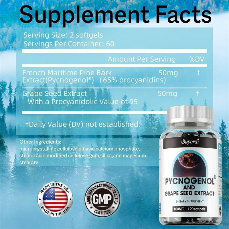 Pycnogenol & Grape Seed Extract 240pcs – Energy, Cellular Health, Anti-Aging