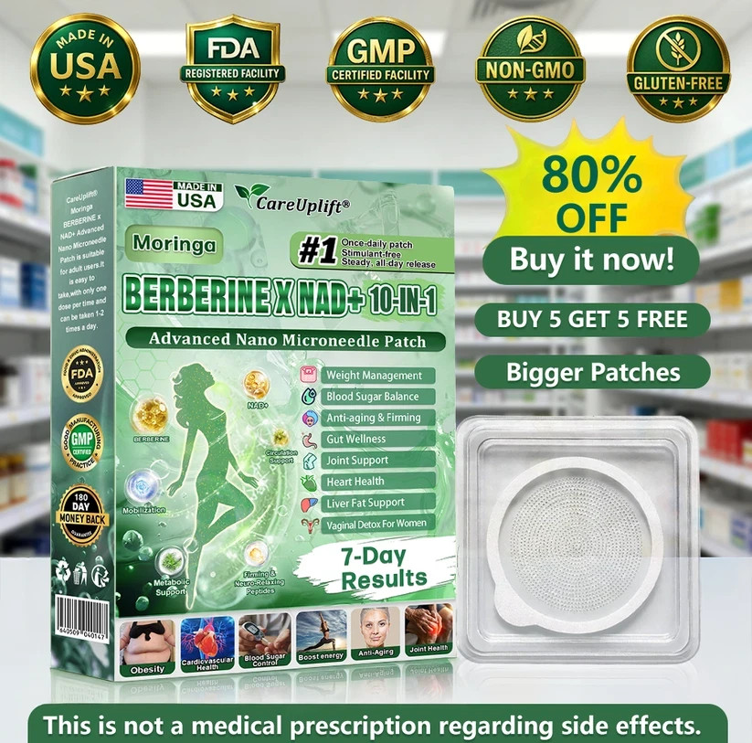 CareUplift Berberine Moringa Metabolic Patch | Nano Microneedle | 7-Day Results