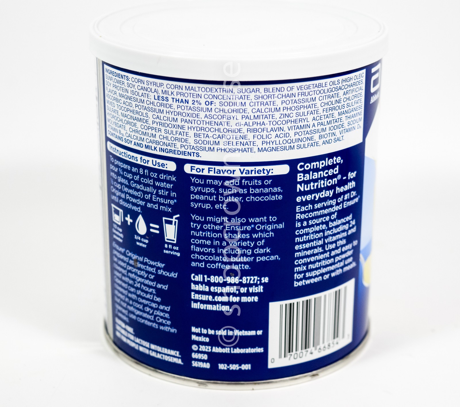 2 Ensure Original Vanilla Nutritional Powder 14.1oz can 10/01/2026