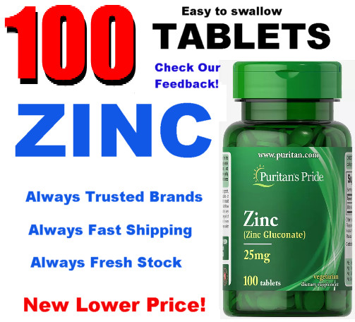ZINC 🔥 25 mg Puritan’s Pride 100 SERVINGS ⭐️⭐️⭐️⭐️⭐️ QUALITY 🔥 USA SELLER