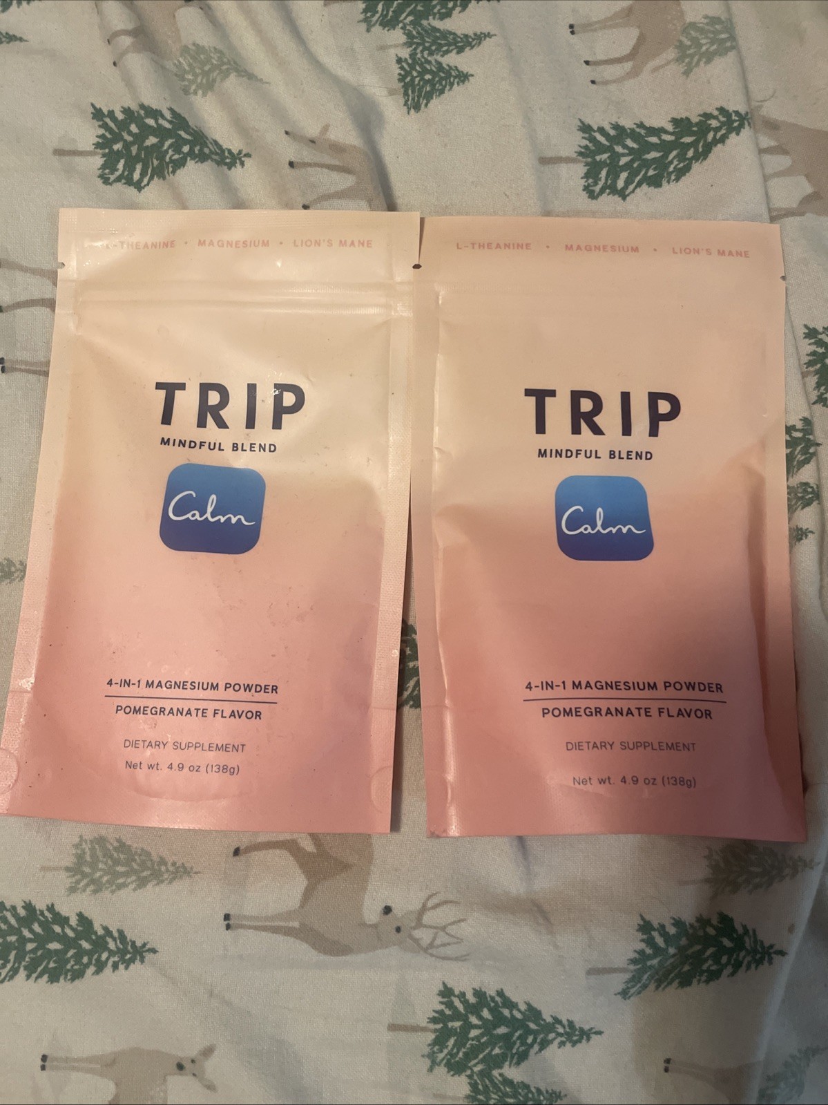 2 Packs, Trip Mindful Blend 4-in-1 Magnesium Powder Calming Pack