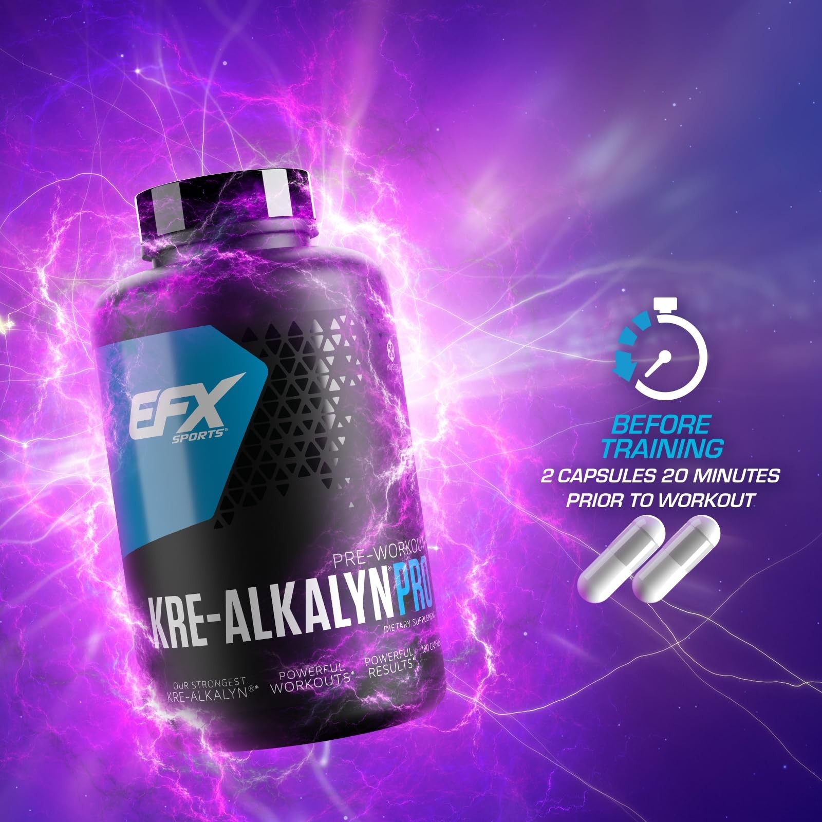 EFX Sports Kre-Alkalyn Pro 180 Count (Pack of 1)