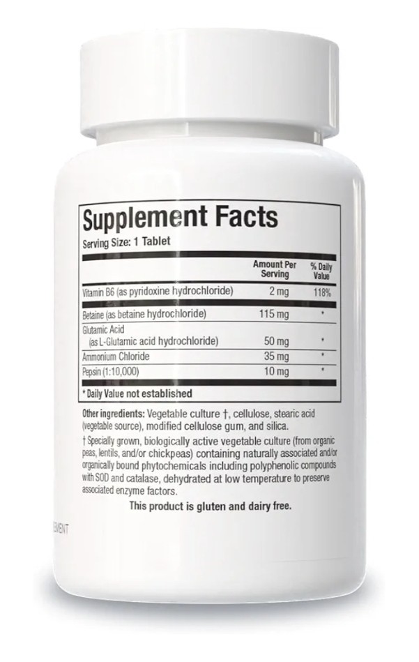 BIOTICS HCl Plus Betaine Hydrochloride Pepsin Glutamate 90 Tablets Exp 05/26