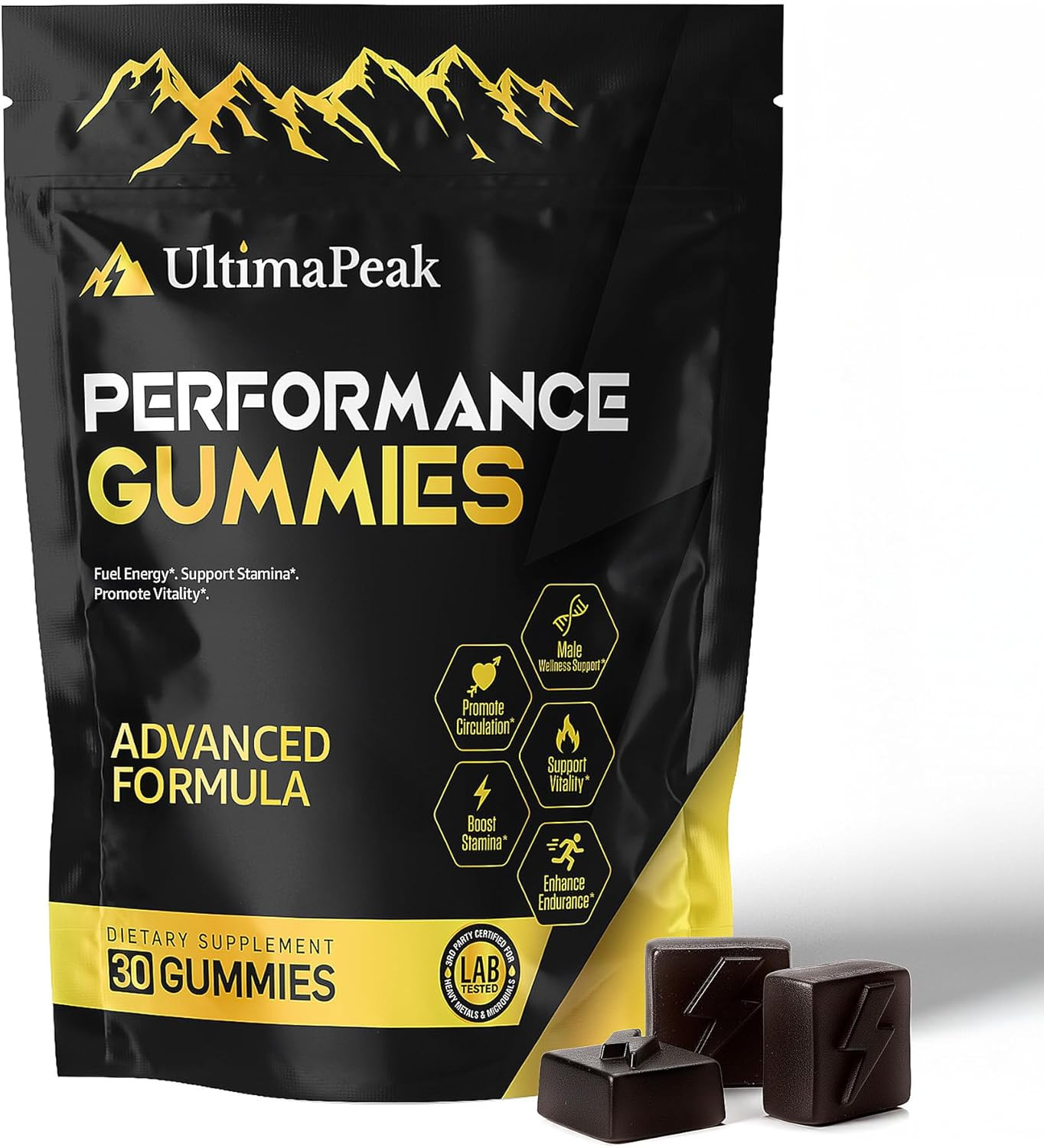 UltimaPeak Pure Himalayan Shilajit Gummies with 30 Count (Pack of 1)