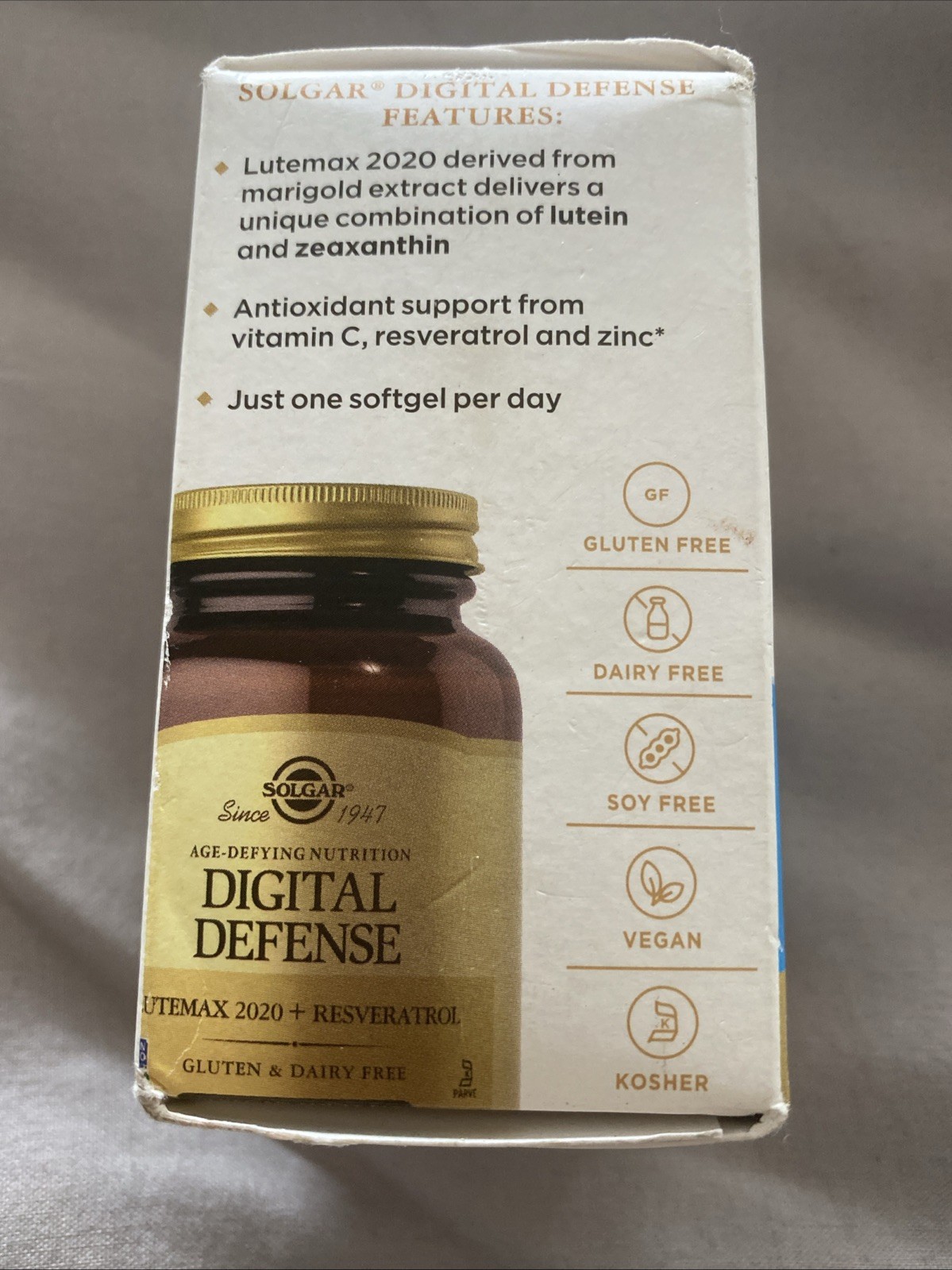 Solgar Digital Defense, Lutemax 2020 + Resveratrol, 30 Vegan Softgels BB 5/2026