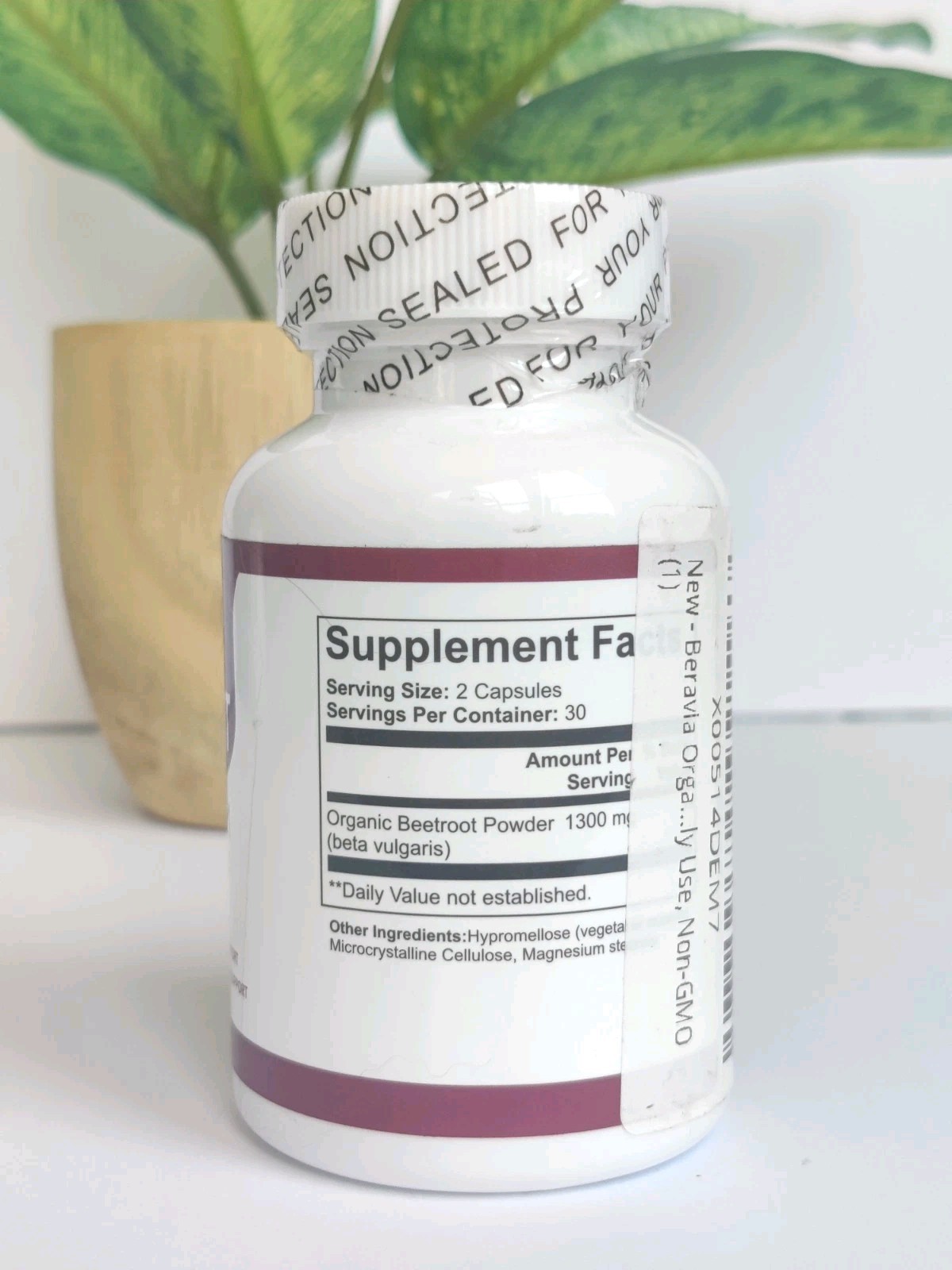 Beravia Organic Beet Root Capsules 1300mg 60 Capsules Exp 02/28 SEALED from USA