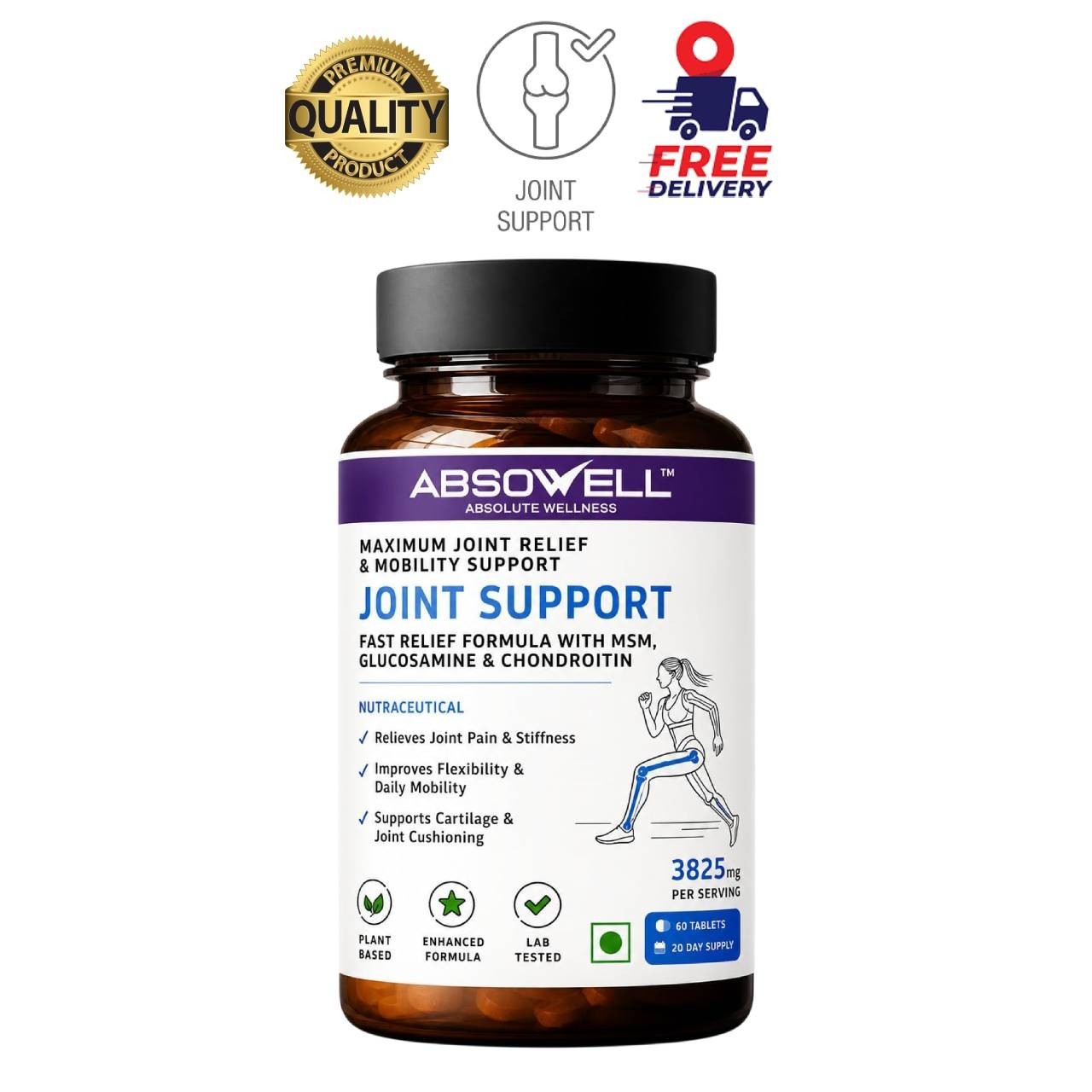 ABSO.WELL Joint Support 60 Vegan Tabs Mobility Formula