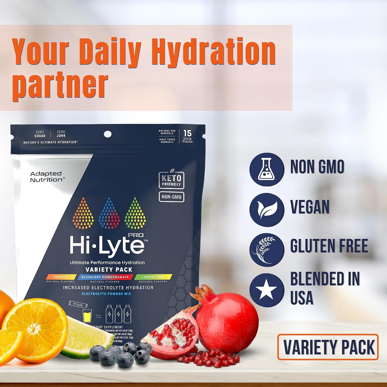 Hi-Lyte Pro Hydration Packets – 15 Individual Drink Packets | Sampler Pack | Fla