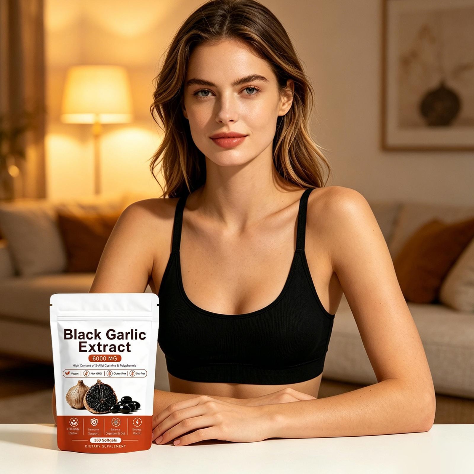 Black Garlic Extract Capsules – Natural Aged Odorless Organic Supplement