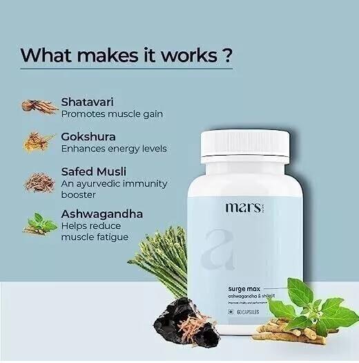 (3 Pack) Mars by GHC Surge Max for Men Sexual Wellness,ED & Stamina Dietary Caps