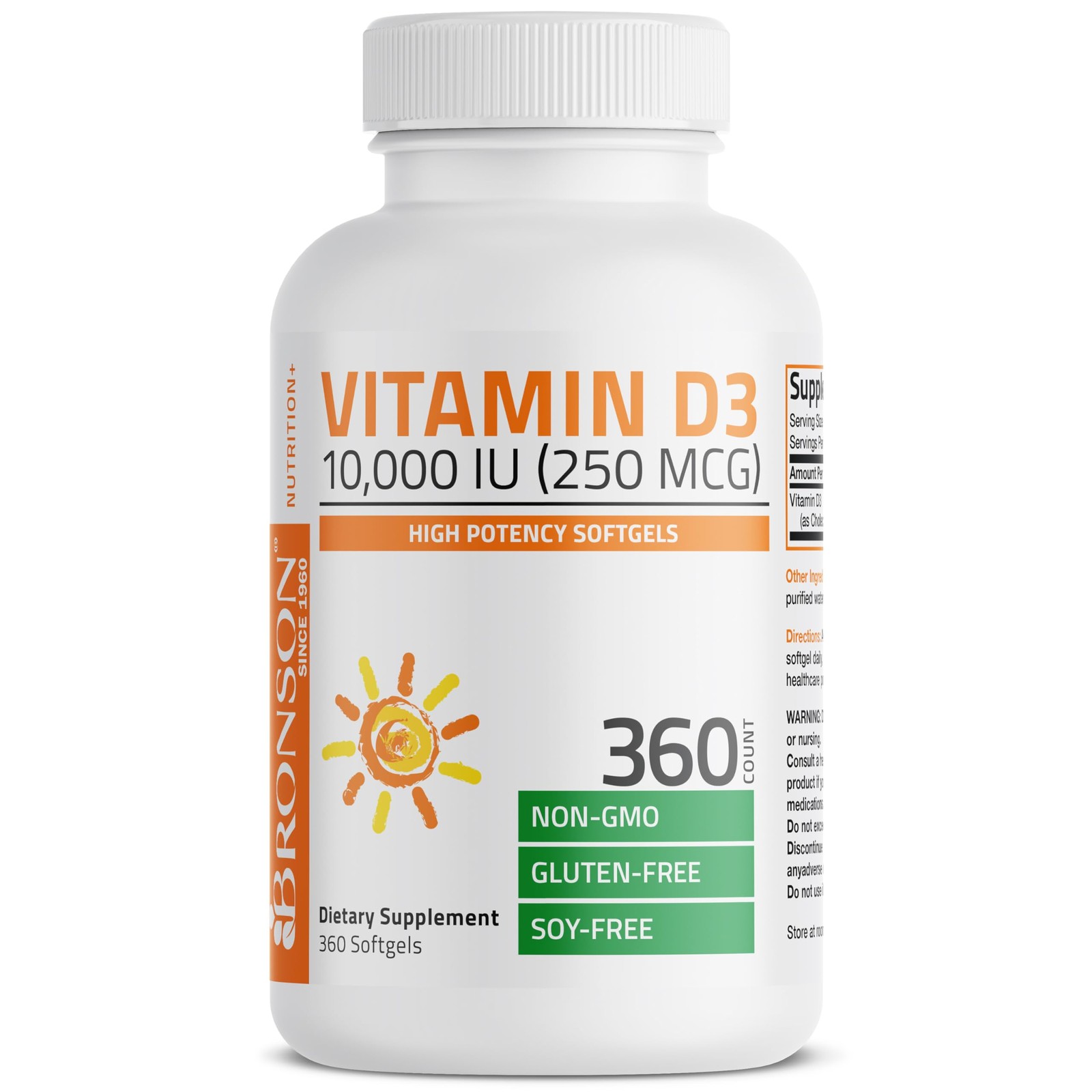 Bronson Vitamin D3 10,000 IU (250 mcg) High Potency – 360 Count (Pack of 1)
