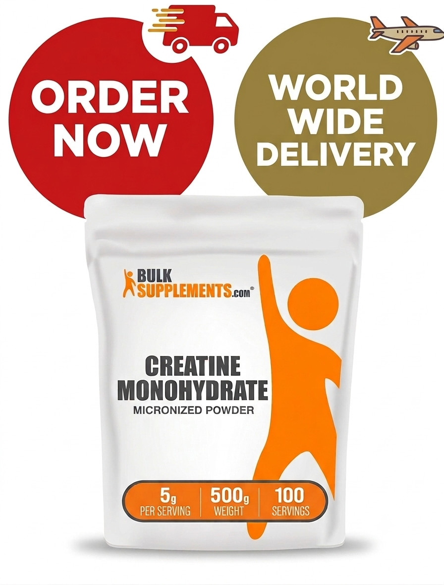 BulkSupplements Creatine Monohydrate Powder – 500g (1.1 lbs) – Pure & Micronized