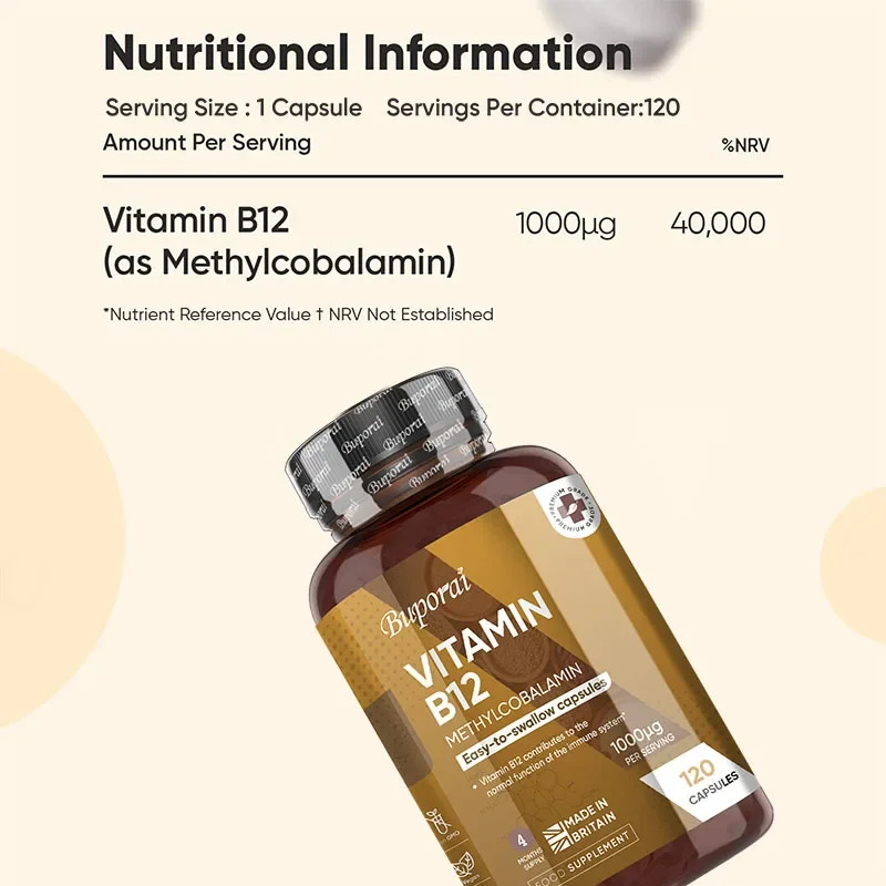Vitamin B12 240pcs, Metabolism, Improves Mental Clarity, Boosts Cellular Energy