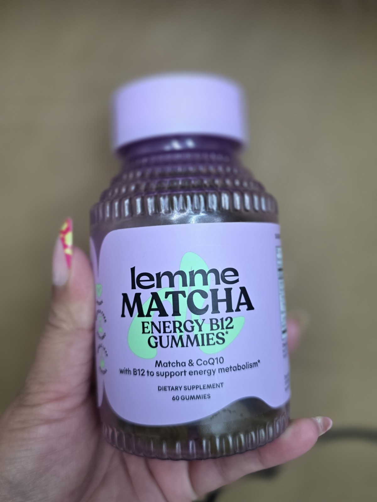 lemme Matcha CoQ10 Vitamin B12 Gummy Dietary Supplement 60 Energy Support