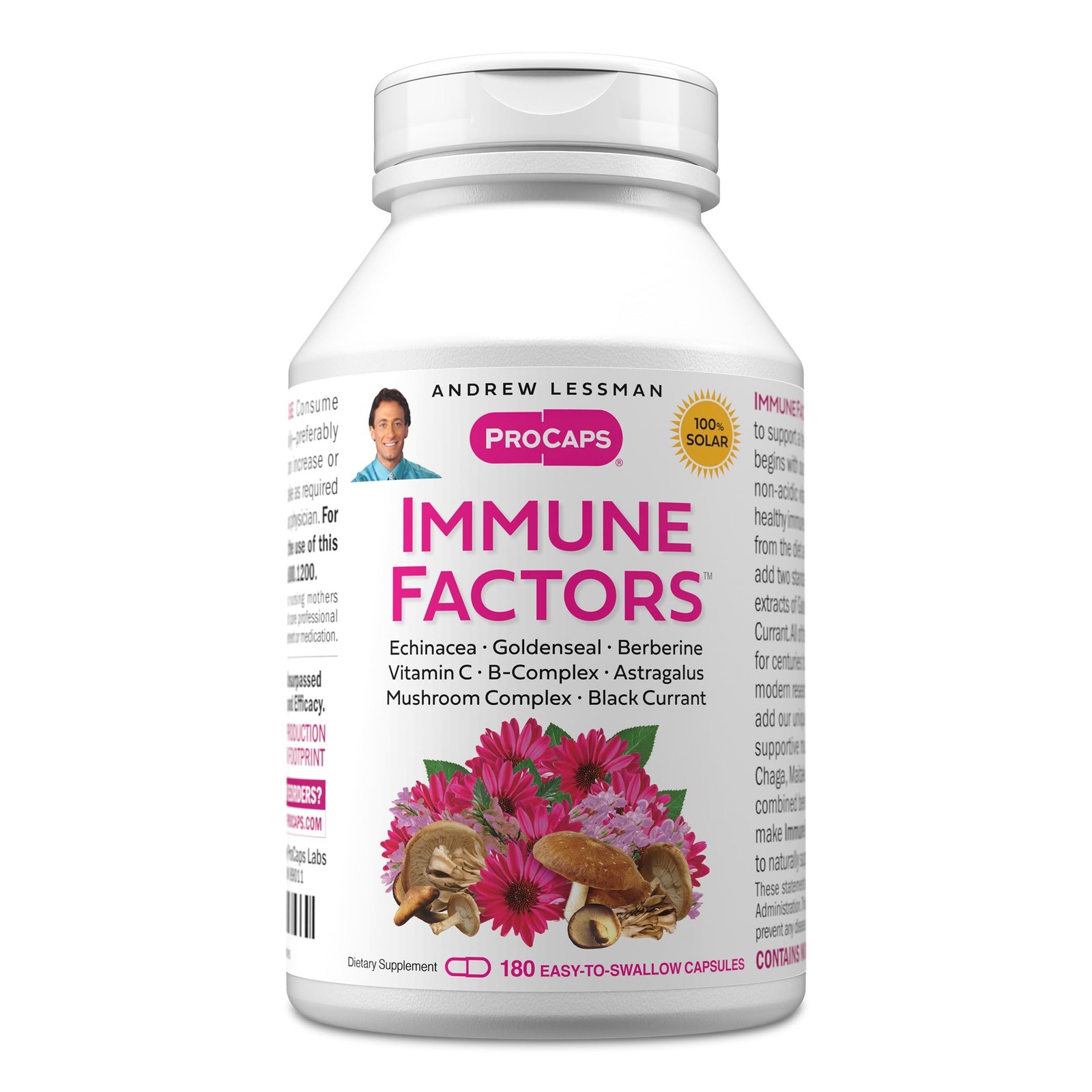 ANDREW LESSMAN Immune Factors 180 Capsules – Echinacea, 180 Count (Pack of 1)