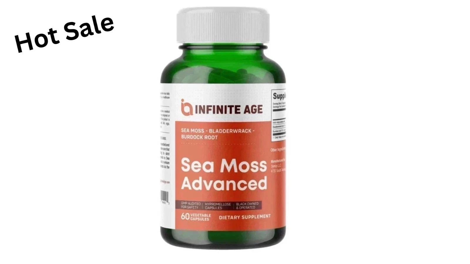INFINITE AGE Sea Moss Advanced 1250mg Superfood, High-Potency, Vegan 60 Capsule