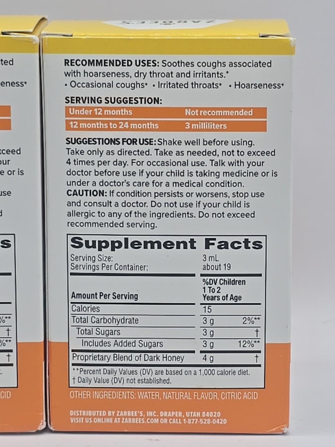 Lot Of 2 Zarbee’s Immune Support Syrup for Baby Peach & Honey 2 fl oz EXP 5/2026