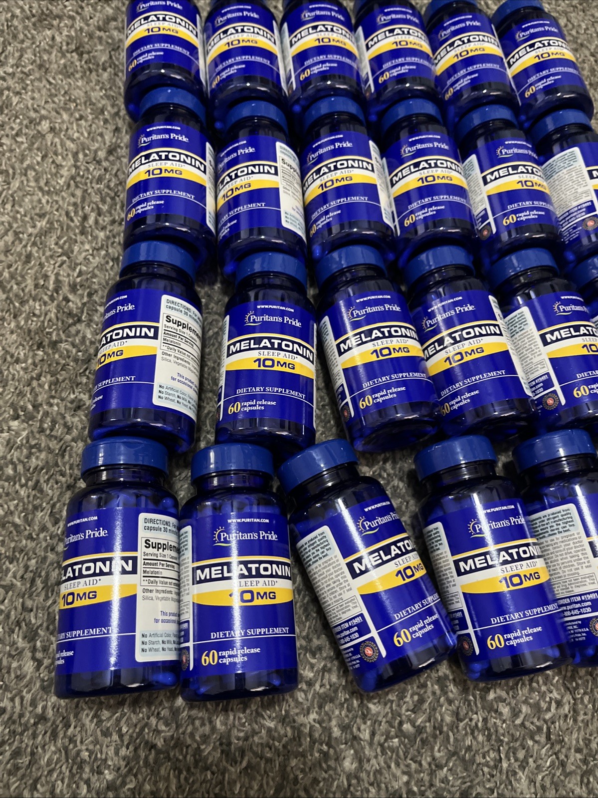24 Pack Melatonin 10mg Puritan’s Pride Premium Super Strength Sleep Aid LOT BULK