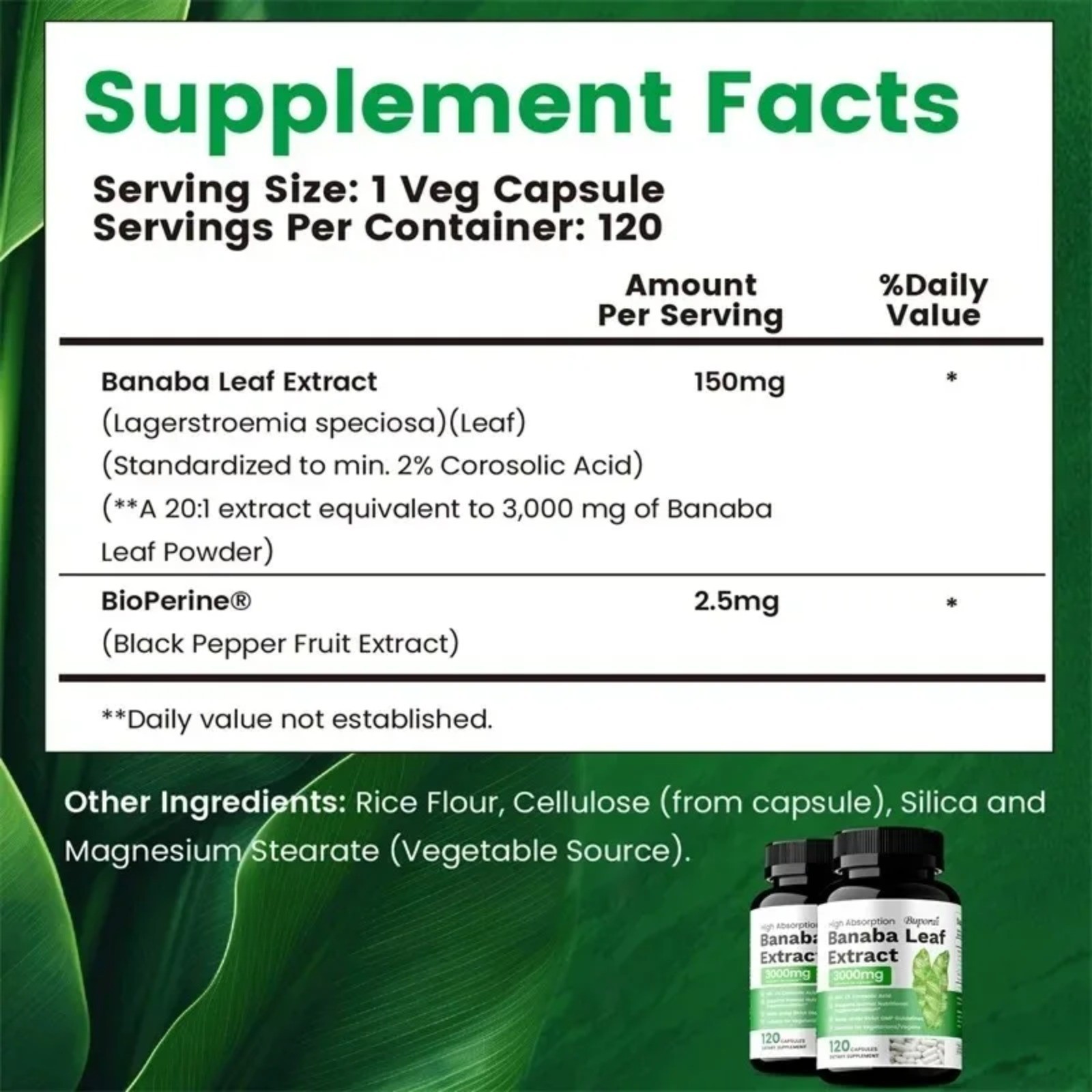 Banaba Leaf Extract 120pcs – Healthy Blood Levels and Daily Health Maintenance