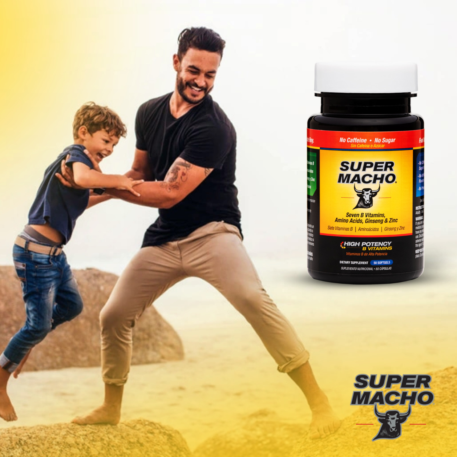 Super Macho with Zinc, Ginseng and High Potency B Vitamins, 50 softgels, 08/2025