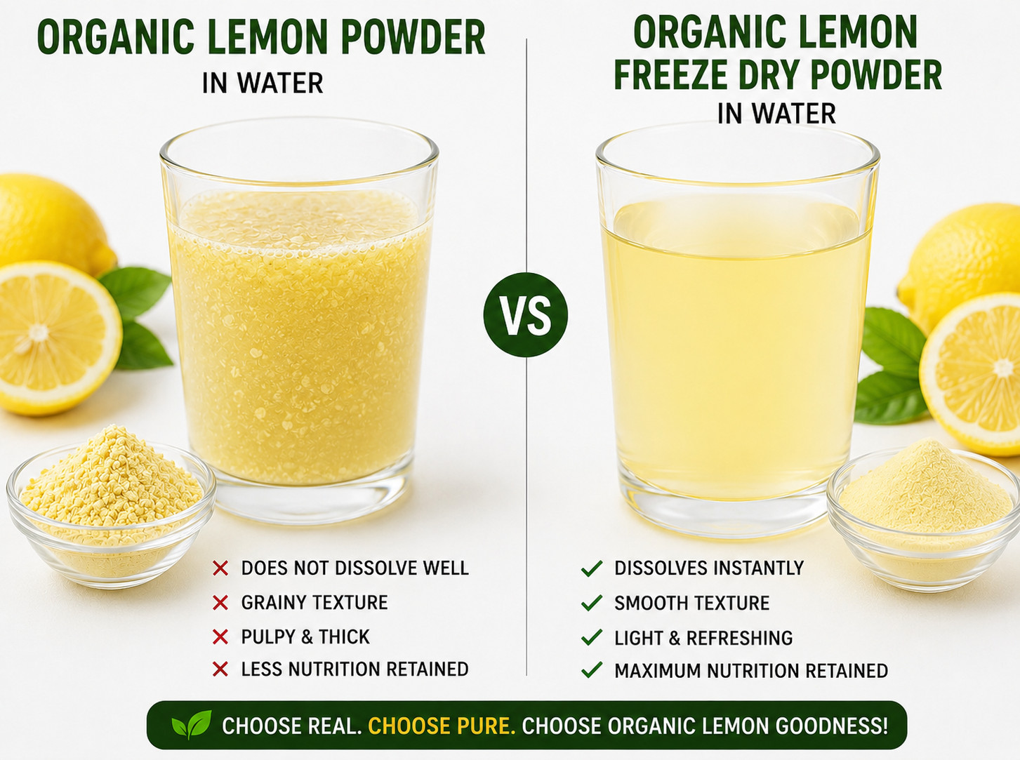 Organic Lemon Powder Freeze Dried USDA Organic Non-GMO Pure Lemon 250g