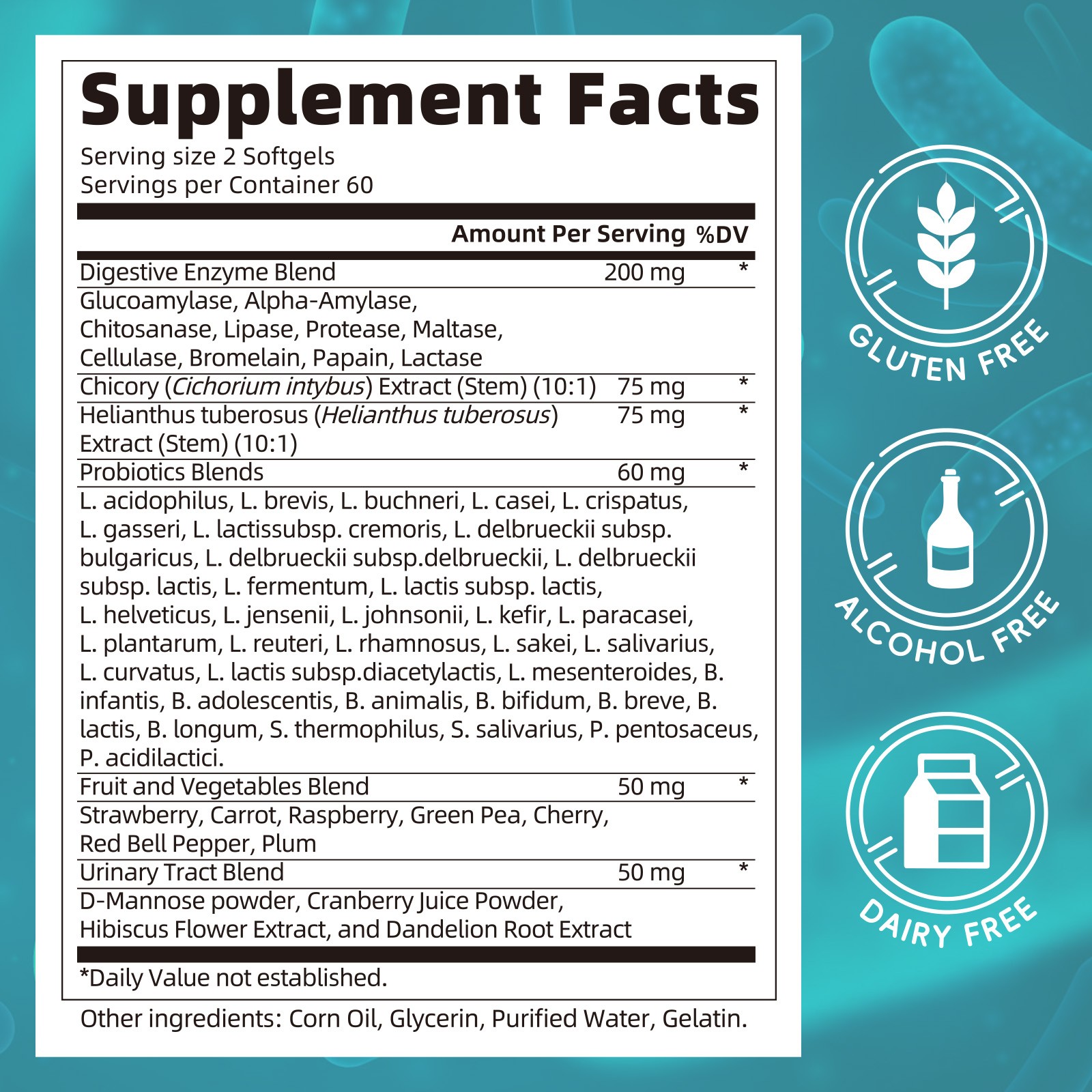 Probiotics 120 Billion CFU Potency Digestive Immune Health 120 Capsules lactobac