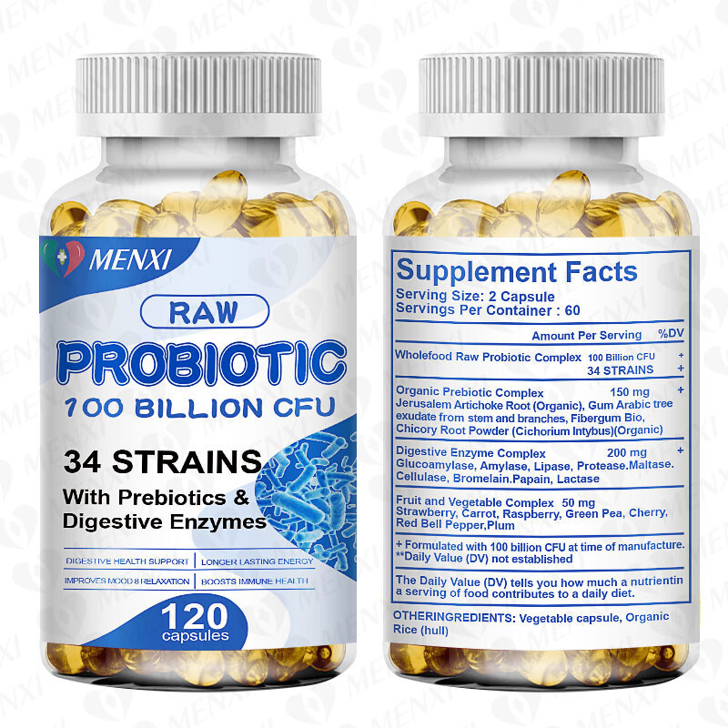 Probiotics Digestive Enzymes 100 Billion CFU Potency Immune Health 360 Capsules