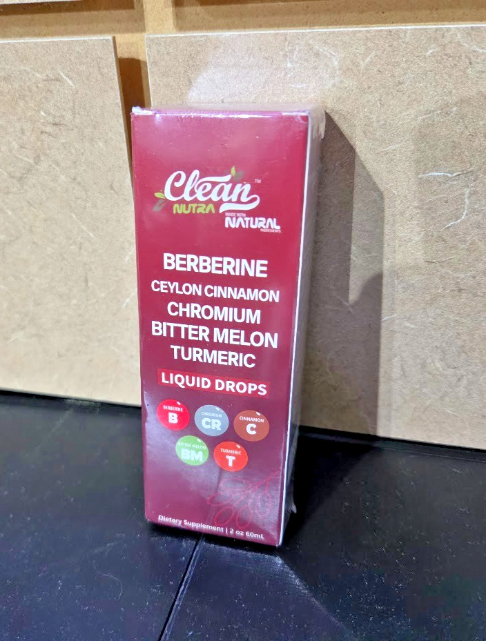 Clean Nutra Berberine with Ceylon Cinnamon Supplement Liquid Drops