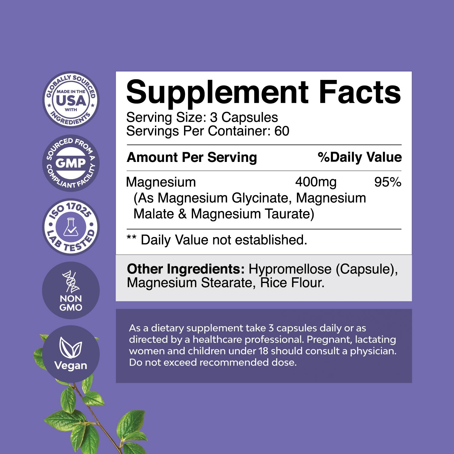 Triple Magnesium Complex Elemental – Magnesium Glycinate Malate Taurate