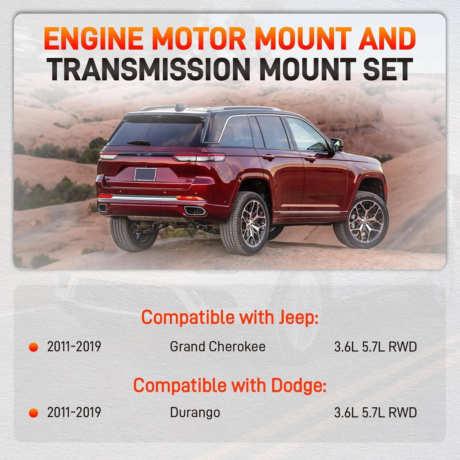 Engine Motor Mount & Transmission Mount Compatible with Jeep Grand Cherokee