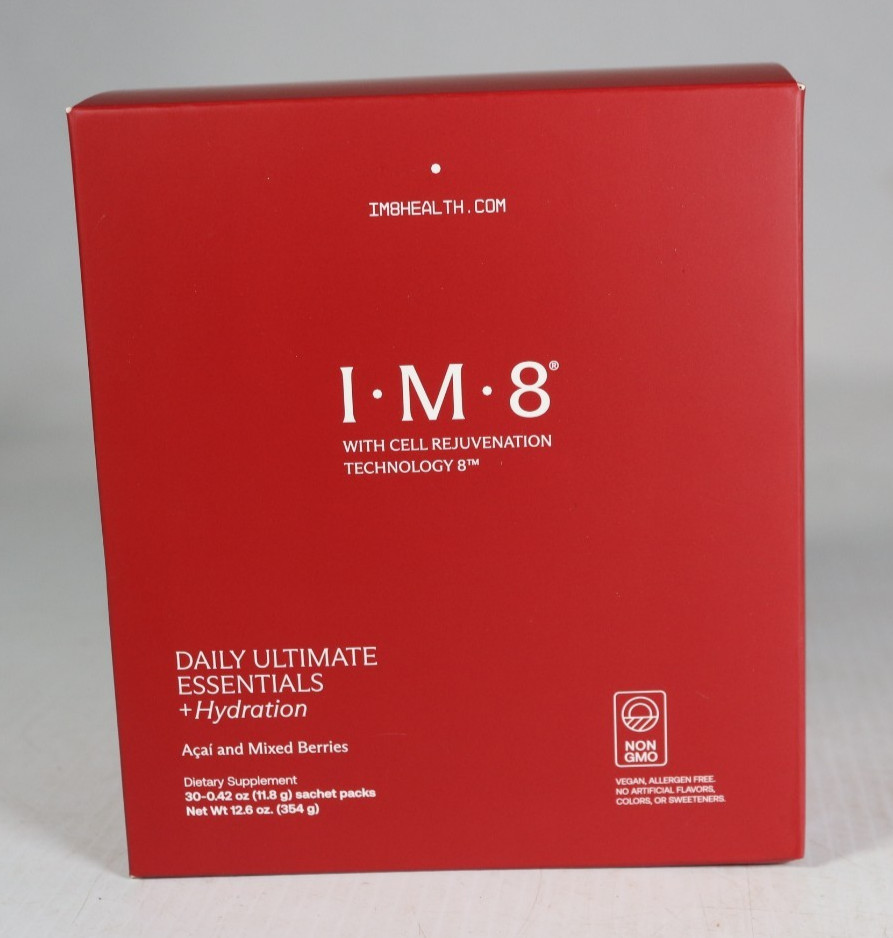 IM8 Daily Ultimate Essentials + Hydration Acai Mixed Berries 30 Pack h1
